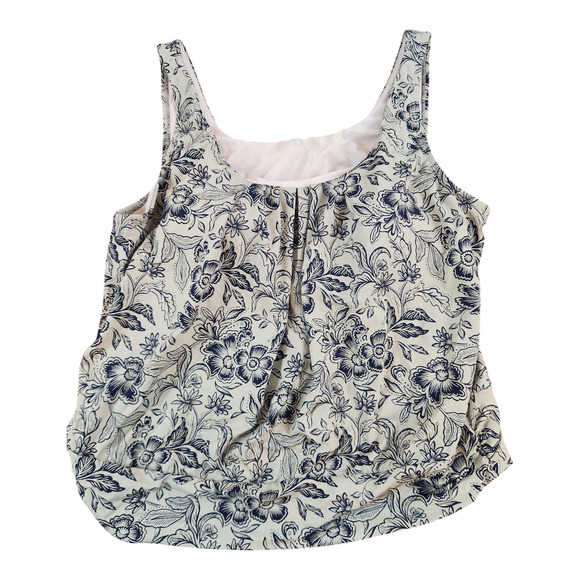 Garnet Hill active blouson tankini top womens plus sz 18 swimsuit built-in bra - Picture 1 of 9